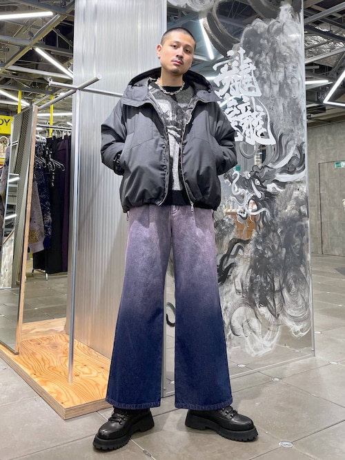 SALE／32%OFFグラデーションデニムワイドパンツ HARE グラデーション