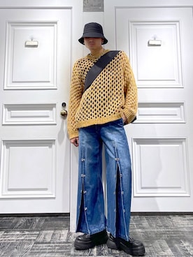 「HARE（ハレ）のアイテム（ハット）」を使った、はのやんさん（メンズ・182cm）の春コーディネート