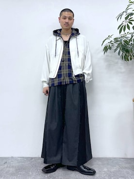 「坊主」｜「アイテム（ブルゾン）」を使った、はのやんさん（メンズ・182cm）の冬コーディネート