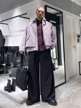 「アイテム（トートバッグ）」を使った、はのやんさん（メンズ・182cm）の冬コーディネート