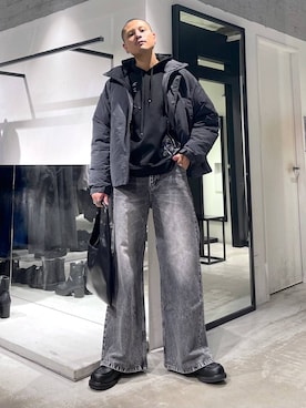 「アイテム（トートバッグ）」を使った、はのやんさん（メンズ・182cm）の秋コーディネート