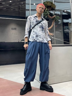 「アイテム（サンダル）」を使った、はのやんさん（メンズ・182cm）の夏コーディネート