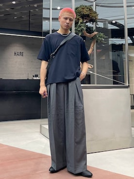 「アイテム（バレエシューズ）」を使った、はのやんさん（メンズ・182cm）の夏コーディネート