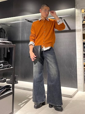 「HARE（ハレ）のアイテム（メガネ）」を使った、はのやんさん（メンズ・182cm）の秋コーディネート