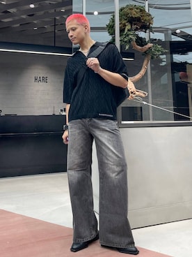 「アイテム（メッセンジャーバッグ）」を使った、はのやんさん（メンズ・182cm）の夏コーディネート