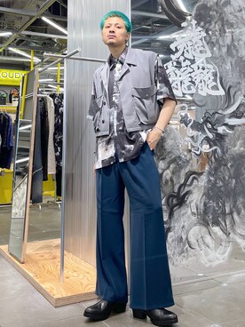 「アイテム（パンツ、レッド系）」を使った、はのやんさん（メンズ・182cm）の夏コーディネート