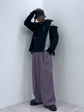 「HARE（ハレ）のリングストリングHAT(HARE)（ハット）」を使った、はのやんさん（メンズ・182cm）の春コーディネート