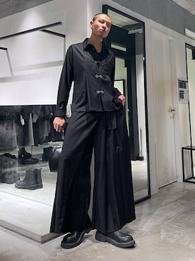 「HARE（ハレ）のアイテム（スラックス）」を使った、はのやんさん（メンズ・182cm）の秋コーディネート