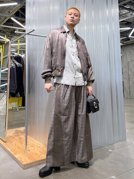 「坊主」｜「アイテム（ブルゾン）」を使った、はのやんさん（メンズ・182cm）の冬コーディネート