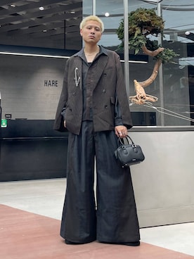「アイテム（ボストンバッグ）」を使った、はのやんさん（メンズ・182cm）の秋コーディネート