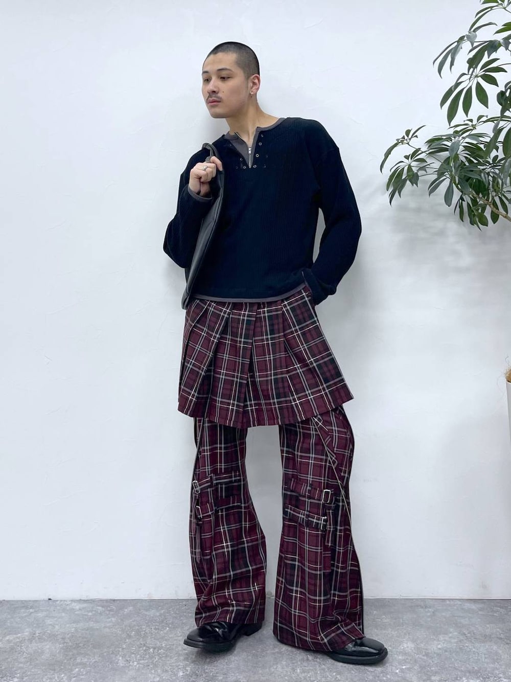 UNDERGROUND MODE ボンテージレイヤードパンツ チェック HARE（ハレ）の「【UNDERGROUND MODE】チェックレイヤードパンツ(HARE