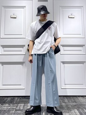 「HARE（ハレ）のアイテム（ハット）」を使った、はのやんさん（メンズ・182cm）の春コーディネート