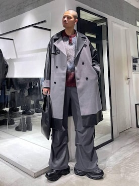 「HARE」｜「アイテム（トレンチコート）」を使った、はのやんさん（メンズ・182cm）の冬コーディネート