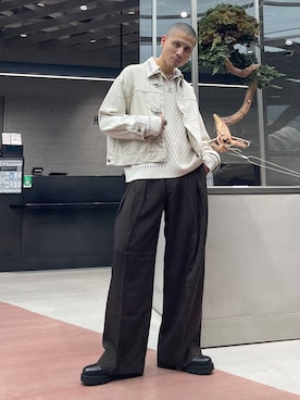 「HARE（ハレ）のアイテム（デニムジャケット）」を使った、はのやんさん（メンズ・182cm）の秋コーディネート