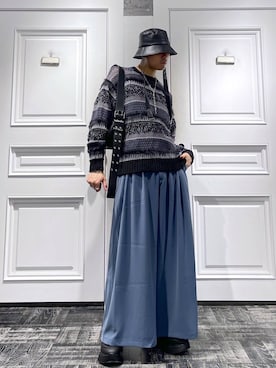 「HARE（ハレ）のリングストリングHAT(HARE)（ハット）」を使った、はのやんさん（メンズ・182cm）の春コーディネート