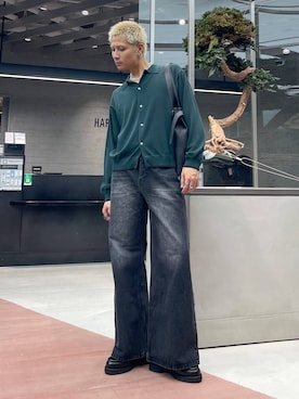 「HARE（ハレ）のアイテム（ローファー）」を使った、はのやんさん（メンズ・182cm）の秋コーディネート