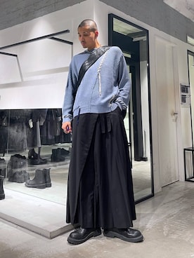 「HARE（ハレ）のアイテム（スラックス）」を使った、はのやんさん（メンズ・182cm）の秋コーディネート