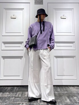 「HARE（ハレ）のリングストリングHAT(HARE)（ハット）」を使った、はのやんさん（メンズ・182cm）の春コーディネート