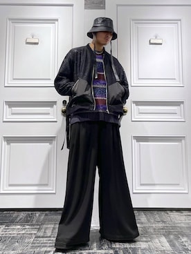 「HARE（ハレ）のリングストリングHAT(HARE)（ハット）」を使った、はのやんさん（メンズ・182cm）の春コーディネート