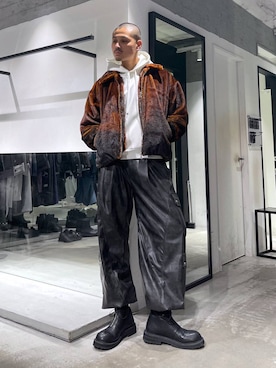 「アイテム（ブーツ）」を使った、はのやんさん（メンズ・182cm）の秋コーディネート