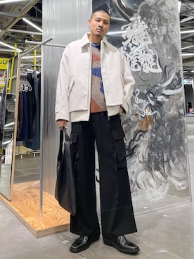 「HARE（ハレ）のスクエアトゥZIPブーツ(HARE)（ブーツ）」を使った、はのやんさん（メンズ・182cm）の秋コーディネート