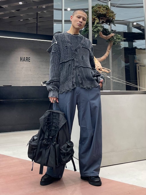 フォルメデエクスプレッション メンズニットサルエルパンツ チャコール Mサイズ フォルメデエクスプレッション メンズニットサルエルパンツ