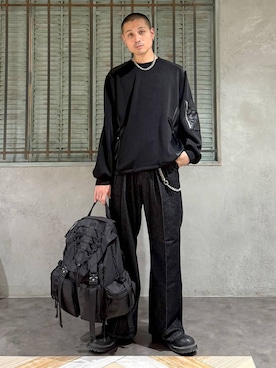 「HARE（ハレ）のアイテム（バックパック/リュック）」を使った、はのやんさん（メンズ・182cm）の秋コーディネート