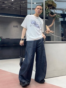 「HARE（ハレ）のアイテム（アクセサリー）」を使った、はのやんさん（メンズ・182cm）の夏コーディネート