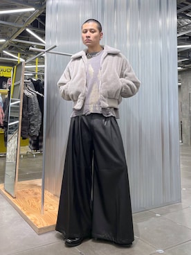 「坊主」｜「アイテム（ブルゾン）」を使った、はのやんさん（メンズ・182cm）の冬コーディネート
