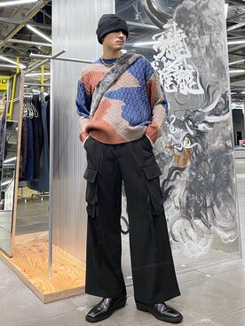 「HARE（ハレ）のスクエアトゥZIPブーツ(HARE)（ブーツ）」を使った、はのやんさん（メンズ・182cm）の秋コーディネート