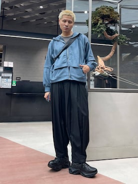 「HARE（ハレ）のアイテム（パーカー）」を使った、はのやんさん（メンズ・182cm）の秋コーディネート