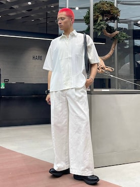 「HARE（ハレ）のアイテム」を使った、はのやんさん（メンズ・182cm）の夏コーディネート