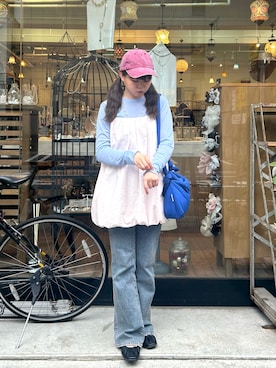 「ZARA（ザラ）のアイテム（帽子）」を使った、綴さん（レディース・159cm）の春コーディネート