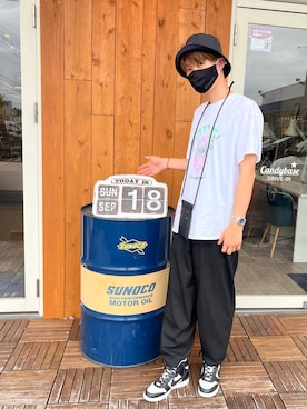 「RAF SIMONS（ラフシモンズ）のアイテム（帽子）」を使った、センセーさん（メンズ・183cm）の秋コーディネート