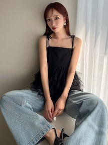 チュールフリルペプラムキャミトップス｜リゼクシー（RESEXXY）公式