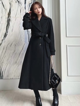 「RESEXXY（リゼクシー）のアイテム（チェスターコート）」を使った、ERIKAさん（レディース・157cm）の秋コーディネート