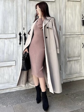 「RESEXXY（リゼクシー）のフェイクスエードショートブーツ（ブーツ）」を使った、ERIKAさん（レディース・157cm）の秋コーディネート