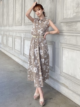 「RESEXXY（リゼクシー）のアイテム（ベルト）」を使った、ERIKAさん（レディース・157cm）の春コーディネート