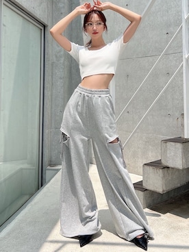 「RESEXXY（リゼクシー）のアイテム（その他パンツ）」を使った、ERIKAさん（レディース・157cm）の夏コーディネート