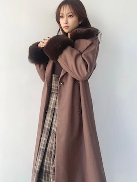 「RESEXXY（リゼクシー）のアイテム（その他アウター）」を使った、ERIKAさん（レディース・157cm）の冬コーディネート