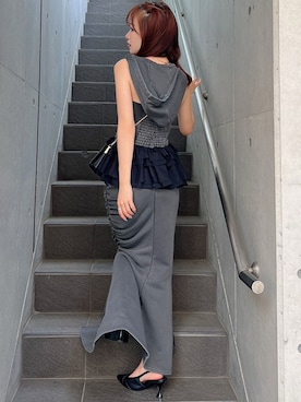 「アイテム（パンプス）」を使った、ERIKAさん（レディース・157cm）の夏コーディネート