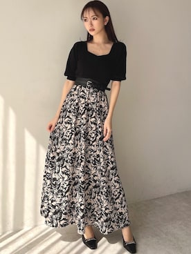 「RESEXXY（リゼクシー）のアイテム（ベルト）」を使った、ERIKAさん（レディース・157cm）の春コーディネート