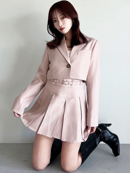 クロップドジャケット【セットアップ着用可能】（テーラードジャケット