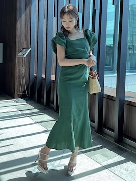 「RESEXXY（リゼクシー）のミックスマテリアルバッグ（ハンドバッグ）」を使った、ERIKAさん（レディース・157cm）の春コーディネート