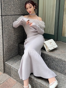 フェイクファートリムニットワンピース｜リゼクシー（RESEXXY）公式