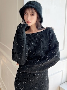 グリッタールーズニットトップス【セットアップ着用可能】｜リゼクシー