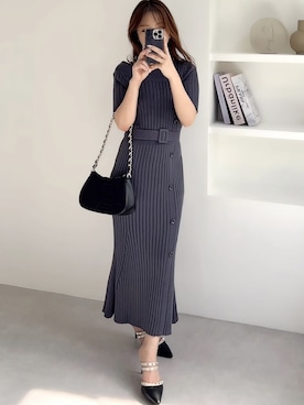 「RESEXXY（リゼクシー）のキルティングチェーンバッグ（ショルダーバッグ）」を使った、ERIKAさん（レディース・157cm）の夏コーディネート