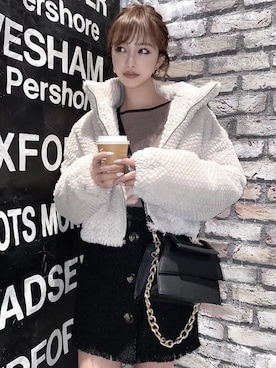 「RESEXXY（リゼクシー）のアイテム（ブルゾン）」を使った、ERIKAさん（レディース・157cm）の冬コーディネート