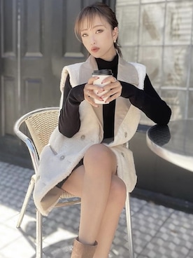 「RESEXXY（リゼクシー）のアイテム（ベスト）」を使った、ERIKAさん（レディース・157cm）の夏コーディネート