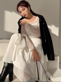 希少☆sacai12/13awライダースJKぺプラムライナー2セット白グレー ペプラムライダースジャケット｜リゼクシー（RESEXXY